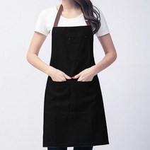 모올글래드 데님 앞치마 캐주얼 롱 앞치마 남녀공용 데일리 앞치마, 데님 앞치마 (목걸이형-블랙)