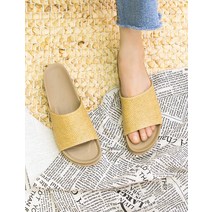 슈즈앤클럽(국내제작) 보헤미안 라탄 스트랩 원탑 슬리퍼3cm