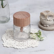 새로핸즈 디퓨저용기 유리병 투명 원형 우드캡 50ml, 단품