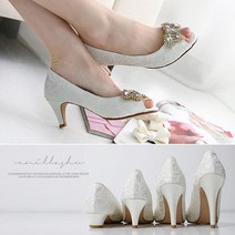 [바닐라슈]엘르사 토오픈 레이스 펌프스[3/6/9/11cm]