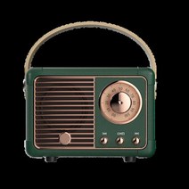 레트로 블루투스 스피커 무선 USB 충전 서브우퍼 빈티지 FM 라디오 클래식 장식 스피커 미니 여행 음악 플레이어, Style1Green