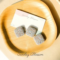 25mm 사각 트위드 싸개단추 민자 악세사리부자재 머리핀만들기 장식 예쁜단추 3컬러, 02. 블루