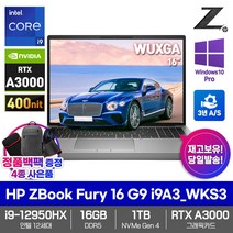 HP 워크스테이션 노트북 ZBook Fury 16 G9 i9A3_WKS3 RTX A3000 12세대i9 NVMe1TB 16GB WIN10Pro WUXGA 16형, 실버, 코어i9, 1TB, WIN10 Pro