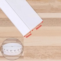 KK&FING1m 실리콘 씰링 스트립 유리창 방음 자체 접착 씰링 단열 방풍 도어 바닥 테이프, 흰색 15X30MM