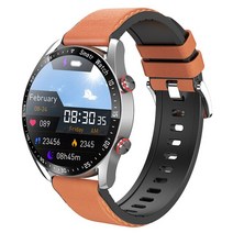 ECG PPG 스마트워치 블루투스 통화 시계 스포츠 피트니스 추적기 Smartwatch 안드로이드 IOS HW20, 02 brown
