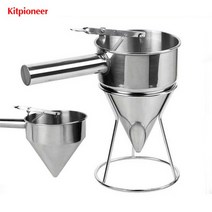 반죽주입기 반죽디스펜서 반죽통 반죽주전자 와플 타코야키 붕어빵 스텐 반죽 디스펜서 깔때기 타코야기, 1개
