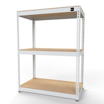 울트라랙 3단 일체형 기둥 철제선반 무볼트 조립식 앵글 선반 베란다 펜트리 선반장 가정용 창고용 수납 및 다용도, 아이보리, 1100  400  1200