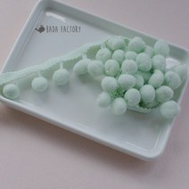 바다팩토리 마카롱 폼폼레이스 솜방울 레이스 10컬러, 3.민트