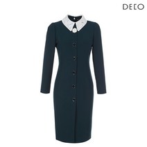 데코 레이스 카라 버튼 원피스 FDOWA4983L-GE