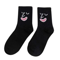 한국 스타일 여성 남자 소설면 승무 양말 kawaii 만화 재미있는 표현 인쇄 단색 하라주쿠 힙합 스케이트 보드 발목 hosiery