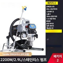 고압 에어리스 페인트 자동 스프레이 기계 산업용 라텍스 자동차 도색 분사기 분무기, B. TuRuike200(2200w) 패키지2