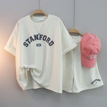 STAN 레터링 반바지 세트 트레이닝세트 상하의세트 여름세트 여성용