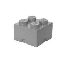 LEGO 아쿠아 라이트 블루 보관 박스 브릭 4 DIF 손잡이 4개, Stone Gray