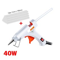 글루건 7mm 글루 스틱 용 스위치가 있는 40W 핫멜트 건 미니 산업용 접착제 핫 전기 열 온도 수리 도구, 03 W with 10Pcs Sti도구s