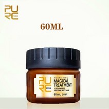 순수 마법의 케라틴 헤어 루트 트리트먼트 마스크 스트레이트닝 스무딩 복원 소프트 5 초 여성용 손상된 모발을 복구, 60ml, 02 60ML