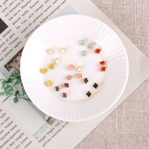 짱패브릭 (5개) 인형 5mm 크로스단추, 핑크