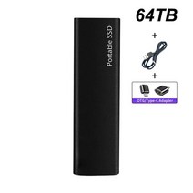 샤오미 휴대용 외장형 하드 SSD USB C 고속 디스크 1TB 2TB 4TB 16TB, [08] Black 64TB