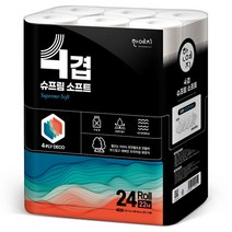 한예지 슈프림소프트 4겹 천연펄프 화장지 22m 24롤 1팩, 단품