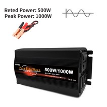 주파수변환기 홈개선 변환기 12v ~ 태양 전지 패널 용 인버터 순수 사인파 자동 주파수 4000w 형 60hz 차량, 01 1000W_02 24V_01 220V_01 범용