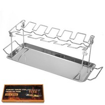 통돼지 바베큐 기계 BBQ 쇠고기 닭 다리 윙 그릴 랙 스테인레스 스틸 바베큐 드럼스틱 홀더 오븐 로스터, 01 2-piece set