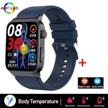 남자 여자 남녀 공용 스마트 워치 시계 밴드 혈당 ECG PPG 심박수 건강 IP68 방수 여성 XIAOMI 호환, [13] Blue