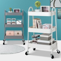 토치 3단 업소용카트 철제미용실 이동트롤리 운반카트, 1개, 토치 이동식트롤리 3단 화이트