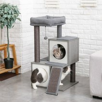 나무위의고양이 캣타워 스크레처 캣워커 선반 multi level cat tree condo house furniture sisal scratch posts for cat, amt0038bn, 사진으로