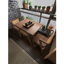 착한테이블 의자 테라스 마당 야외테이블 베란다, 09.원목 의자 -화이트컬러