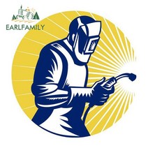 EARLFAMILY-13cm x 12.9cm 용접 용접기용 만화 자동차 스티커 재미있는 데칼 그래피티 비닐 소재 장식, 06 YT-176203-13cm