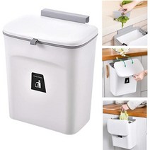 Cedilis 2.4 갤런 주방 퇴비 쓰레기통 카운터 상단 싱크대 아래 부엌 캐비닛 문 실내 양동이 음식물 장착 가능 흰색 뚜껑이있는 쓰레기통을 매달아, 단일모델명/품번