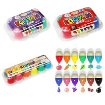 EGGTOK 유아 미술 물감 놀이 색칠공부 크레파스 컬리링북 에그톡 유아물감, B01_에그용 해피6칼라(크레용)