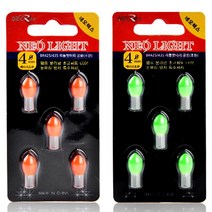 5개입 전자케미 4mm 케미라이트 425 435 배터리 겸용, 레드