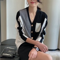 Makone 셔츠 여 패치워크 이넥셔츠