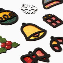 민화샵 MDF 크리스마스 썬캐쳐 오너먼트 겨울만들기 집에서할수있는놀이 미술재료