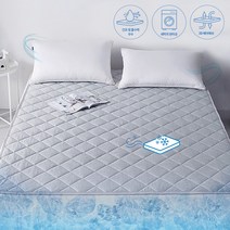 홈즈 자가쿨링토퍼 냉감 쿨매트 아이스 쿨링 밴딩형 얼음 여름매트 (2color / 2size), 그레이 / Q