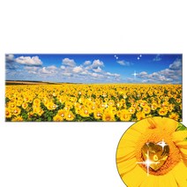 [인메이블] 프리미엄 해바라기 하트 보석 와이드 돈들어오는 풍수그림 풍경화 사무실 거실 인테리어 액자 소품, 01.보석사랑충만해바라기