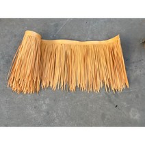 인조볏짚 1m 지붕만들기 초가집 밀짚 지붕 방갈로 파고라 처마, 밀짚 노란색 1m x 폭 0.5미터, 1개