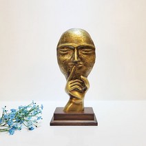 브론즈아트공방 생각 조각품 조각상 공예품 청동 황동 장식품 주물 신주 금속공예 인테리어소품 생각하는 사람얼굴