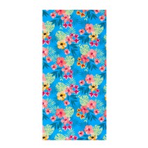 이웍스 하와이안 플라워 블루 비치타올, 1장