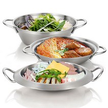 업소용 인덕션용 스텐 부대찌개 전골 감자탕 샤브샤브 냄비, 낮은전골 26cm