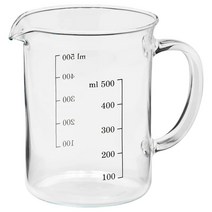 가벼운 계량컵 바르다겐 내열유리 계량컵 비커 0.5L1.0L, 0.5L
