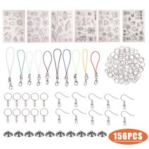 슈링클스종이 열수축 플라스틱 작아지는 마술 마법 종이 키링 만들기 156pcs 내구성 열 수축 플라스틱 시트 키트 수축 종이 구멍 펀치 키 체인 열쇠 고리 diy 드로잉 아트, 한개옵션0