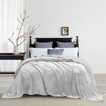 Peypike 304.8 x 304.8cm(10 10피트) 초대형 플란넬 담요 가족 킹 사이즈 침대용 ~ 가볍고 아늑하고 부드러운 라이트 그레이237265, Light Grey