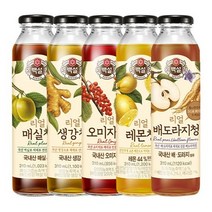 CJ 백설 리얼청 5종 모음 매실생강오미자레몬배도라지청, 1개, 12.백설 리얼 배도라지청 310mlX3
