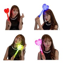 혀누닷컴 led 하트 응원봉 콘서트 체육대회 응원도구 예쁜 단체 하트봉, 블루