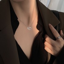 리바시안 데일리 패션 실버 트윈링 목걸이