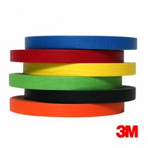 골든트리 3M 칼라 종이 마스킹테이프 12mm x 40M 6색 색깔 커버링 마킹 테이프, 3M 주황색 12mm x 40M 1개