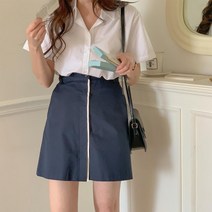 [바보사랑] 여자 여름 베이직 캐주얼 기본 반팔 셔츠[옷자락]
