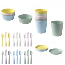 이케아 컬러봉봉 어린이 그릇 수저 식기도구, 컵6개