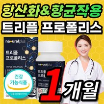 [민트향] 트리플 레드 그린 브라운 꿀벌 벌꿀 폴리폴리스 프로플러스 폴라폴리스 플라보노이드 프로폴리스 플로폴리스 프로폴리스 항산화 환절기 면역력 면역기능 식물성 츄어블 캡슐 추천, 1개월 / 60캡슐X1개 + 사은품